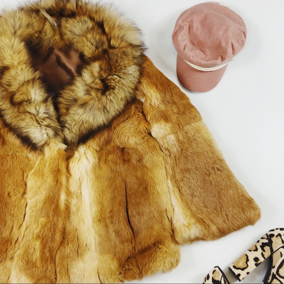 FINAL Vtg 70s Fur Boho Oversized Coat M - Picture 4 of 8